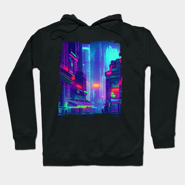 Japan Neon City Lights Hoodie by star trek fanart and more